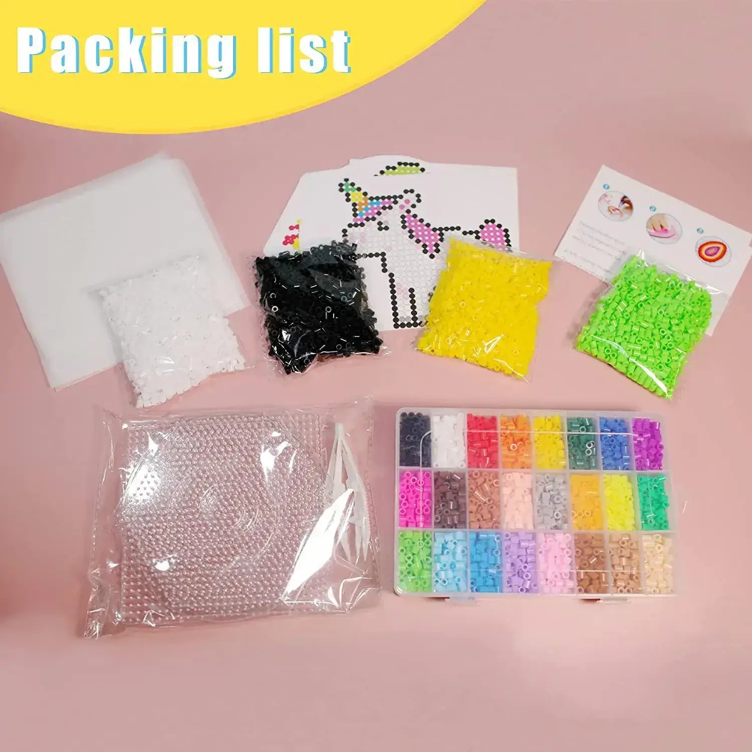Set Of Perler Beads Perler Pegboard Tweezers And Many Colorful Fusible Beads  Toy That Develops The
