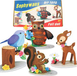 Sephywans Sewing Kits for Children, 14+ Felt Craft Kits Handmade Game, Including Owls, Squirrels, Deer and Birds Sewing Kits for Girls